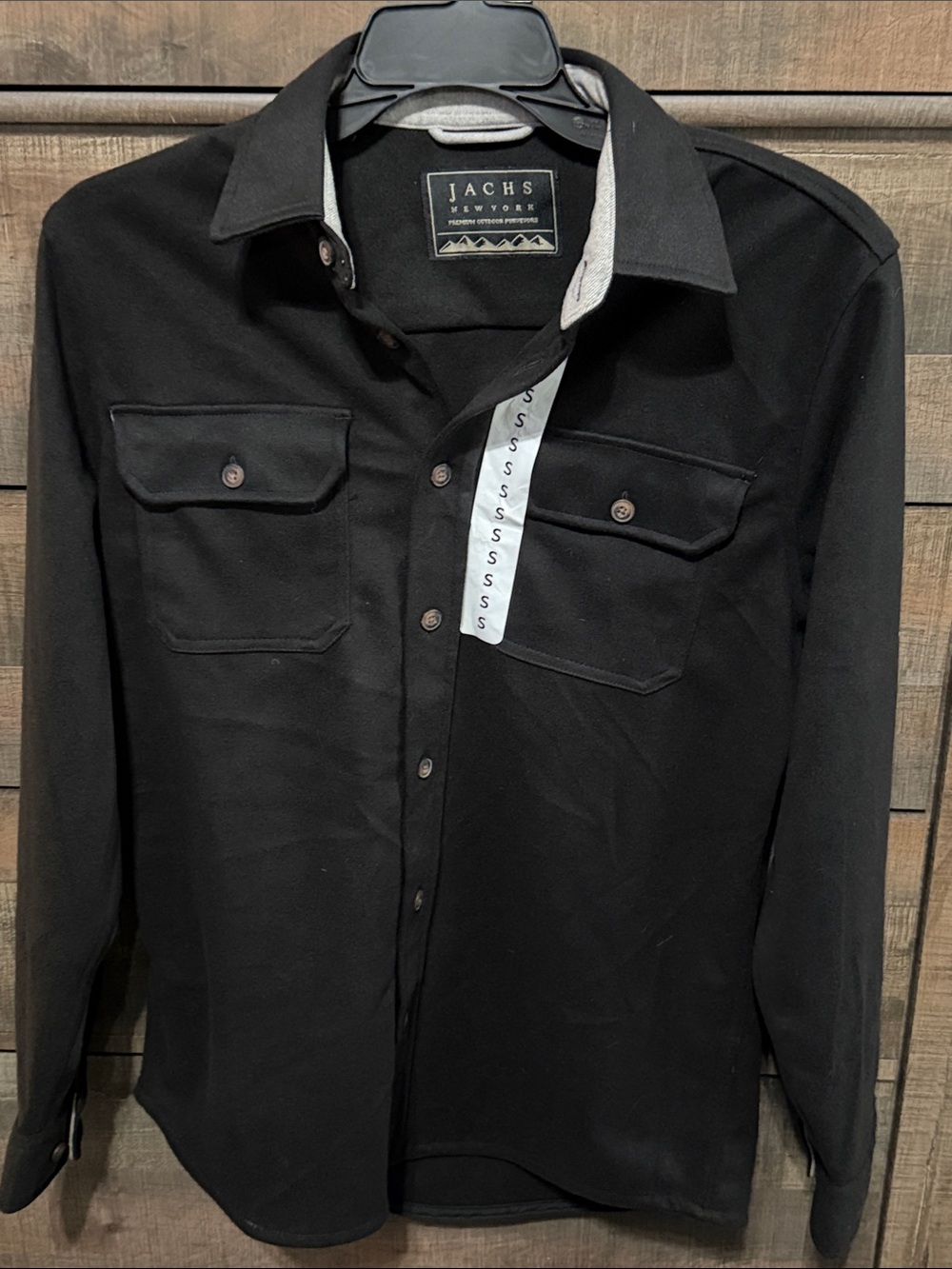 Jachs Black Long-Sleeve Casual Button-Down Shirt